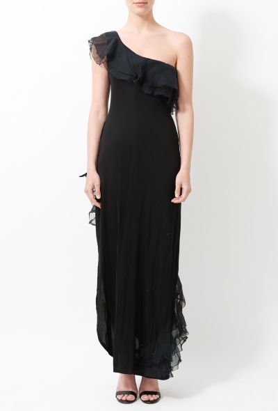                             '80s One-Shoulder Ruffled Gown - 2