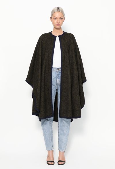 Saint Laurent RARE '70s Woven Trim Bouclé Cape - 1 Saint Laurent RARE '70s Woven Trim Bouclé Cape - 1