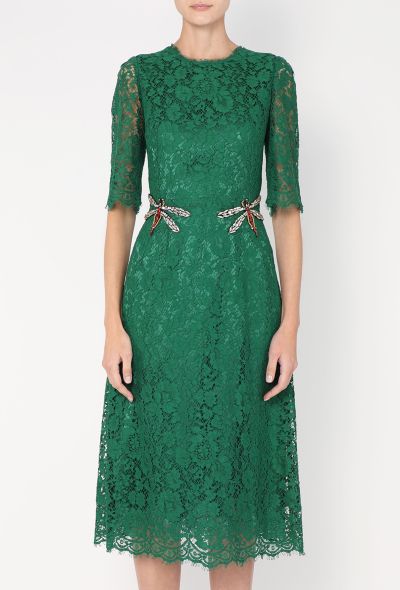 Dolce & Gabbana Dragonfly Embellished Lace Dress - 2 Dolce & Gabbana Dragonfly Embellished Lace Dress - 2