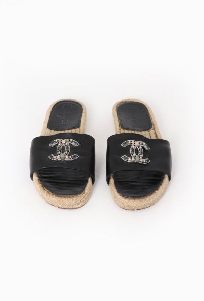 Chanel Embellished 'CC' Leather Espadrilles - 1 Chanel Embellished 'CC' Leather Espadrilles - 1