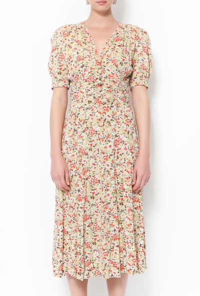                                         Ruched Floral Cotton Dress-2