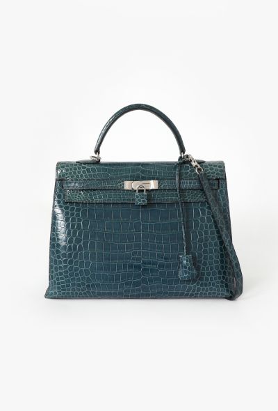 Hermès Blue Jean Porosus Kelly Sellier 35 - 2
