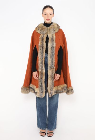 Saint Laurent COLLECTOR Late 1960s Fur Trim Cape - 1
