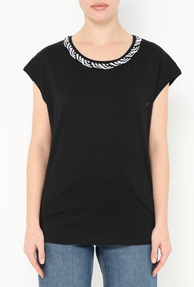 Chanel 2022 Lamé Trim 'CC' T-Shirt - 1 Chanel 2022 Lamé Trim 'CC' T-Shirt - 1