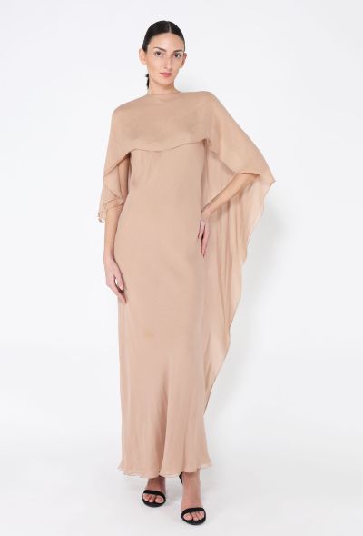 Halston RARE Early '70s Chiffon Cape Gown - 2