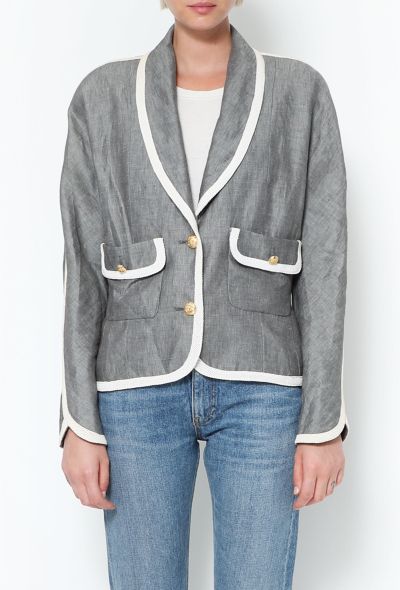 Chanel RARE S/S 1990 Linen Trim Jacket - 1