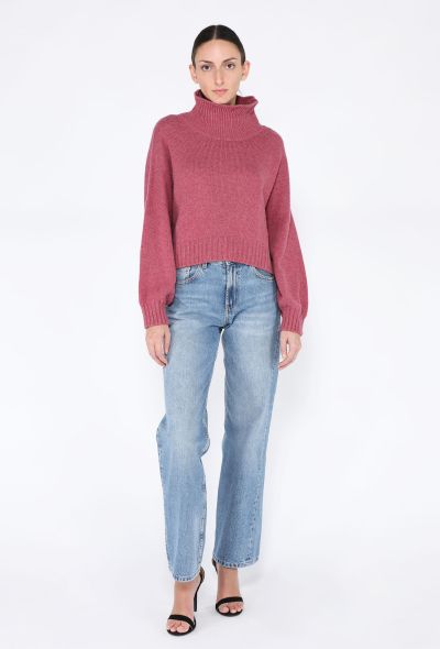 Céline Cropped Cashmere Turtleneck Sweater - 1
