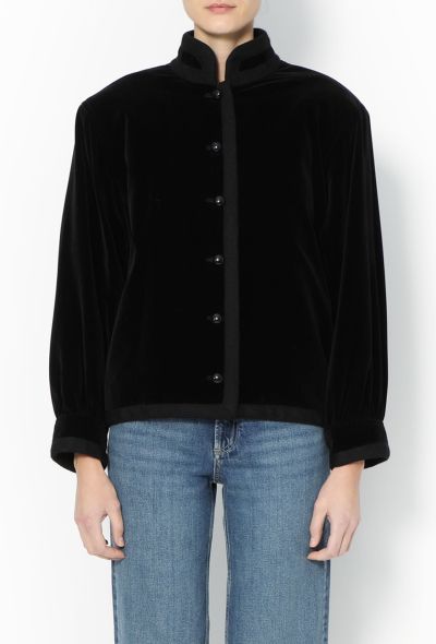 Saint Laurent F/W 1984 Velvet Braided Trim Jacket - 1 Saint Laurent F/W 1984 Velvet Braided Trim Jacket - 1