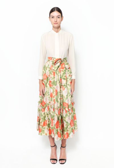                             Vintage Saint Laurent Rive Gauche Floral Peasant Skirt