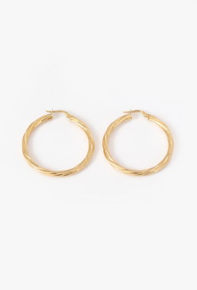 Vintage Fine Jewelry 18k Yellow Gold Twisted Hoop Earrings - 1 Vintage Fine Jewelry 18k Yellow Gold Twisted Hoop Earrings - 1