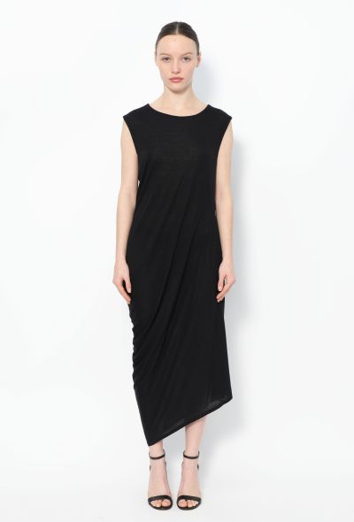                             Asymmetric Draped Cotton Dress - 1