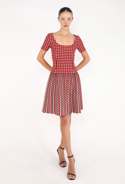 Prada Checkered Bodycon Skater Dress - 1