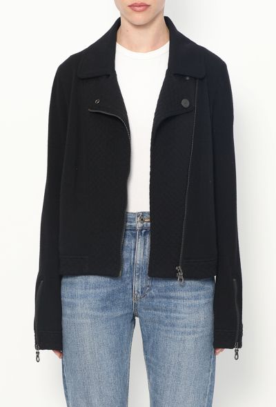 Chanel Quilted 'CC' Biker Jacket Black - 1 Chanel Quilted 'CC' Biker Jacket Black - 1