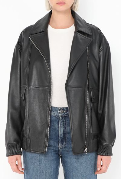 Yves Salomon Leather Bomber Jacket - 1 Yves Salomon Leather Bomber Jacket - 1