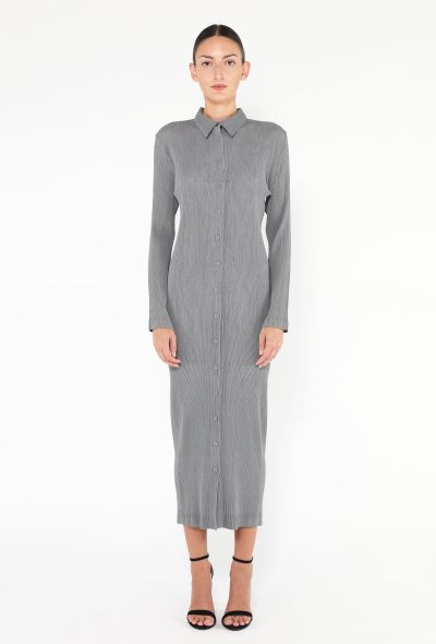 Issey Miyake Pleated Button Down Dress - 1