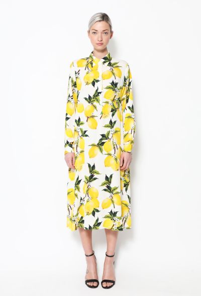                             S/S 2016 Lemon Print Silk Dress - 1