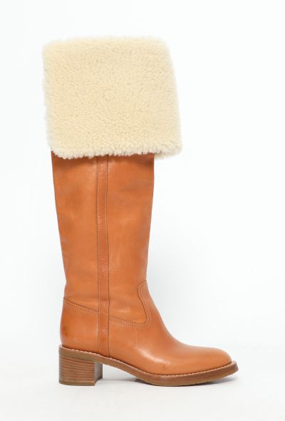 Céline F/W 2019 Folco Leather Shearling Boots - 1
