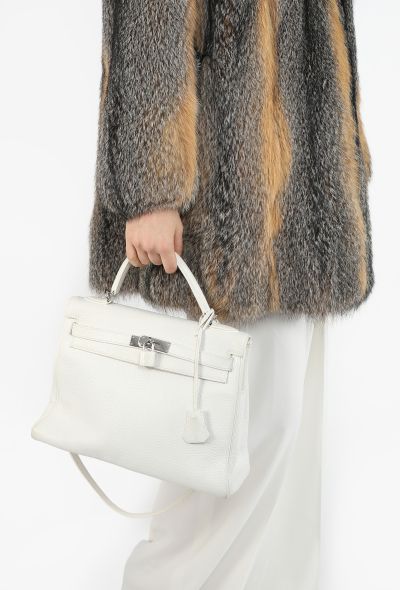 Hermès Blanc Taurillon Clémence Kelly Retourné 32 - 2