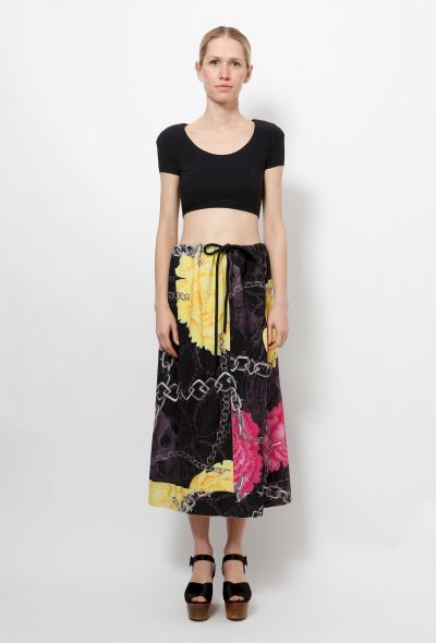                             Floral Chainlink Print Skirt - 1