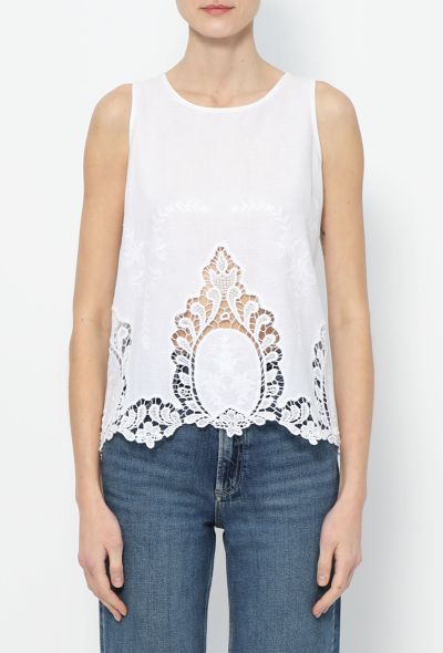 Modern Designers Embroidered Lace Cotton Top - 1