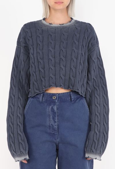 Miu Miu Cropped Cable-Knit Sweater, S/S 2022 - 1