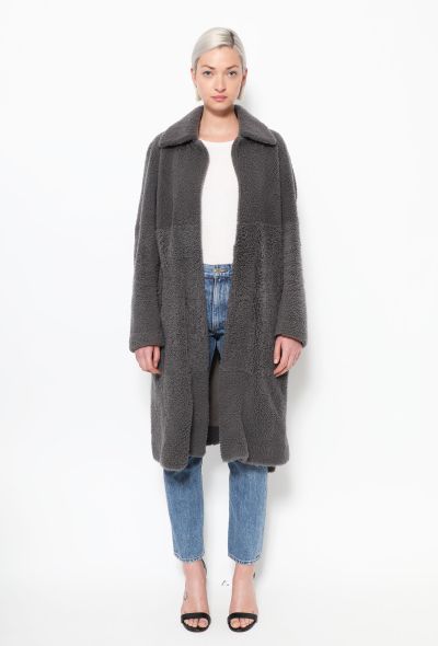                                         Teddy Shearling Belted Coat-2
