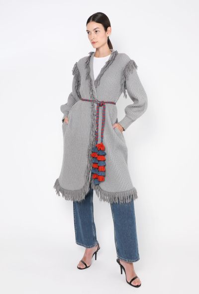 Saint Laurent Late '70s Frayed Belted Cardigan - 1 Saint Laurent Late '70s Frayed Belted Cardigan - 1