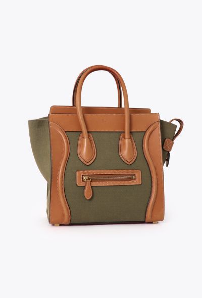 Céline Canvas & Leather Micro Luggage Tote Bag - 2 Céline Canvas & Leather Micro Luggage Tote Bag - 2