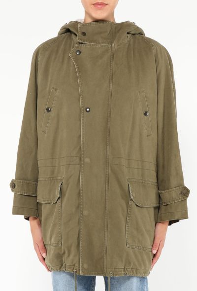 Saint Laurent 2015 Hooded Shearling Lined Parka - 1