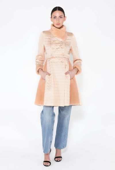 Chanel RARE F/W 2001 Fur Trim Silk Peacoat - 1