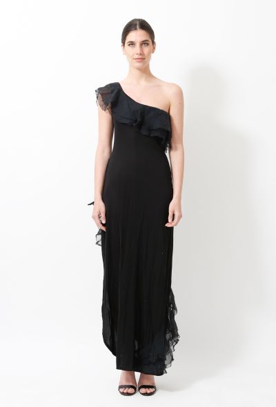                             '80s One-Shoulder Ruffled Gown - 1