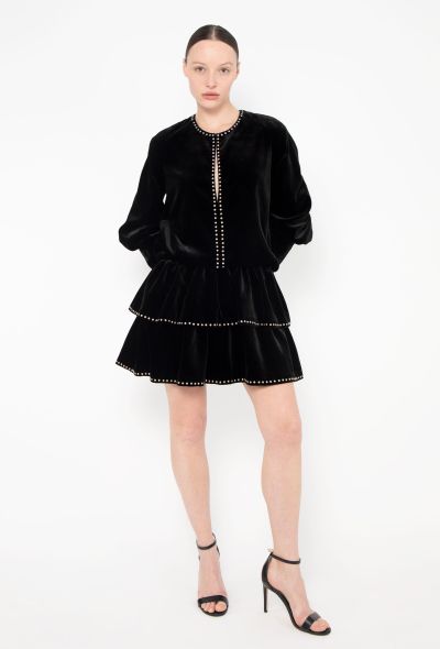 Saint Laurent 2018 Studded Velvet Dress - 2 Saint Laurent 2018 Studded Velvet Dress - 2
