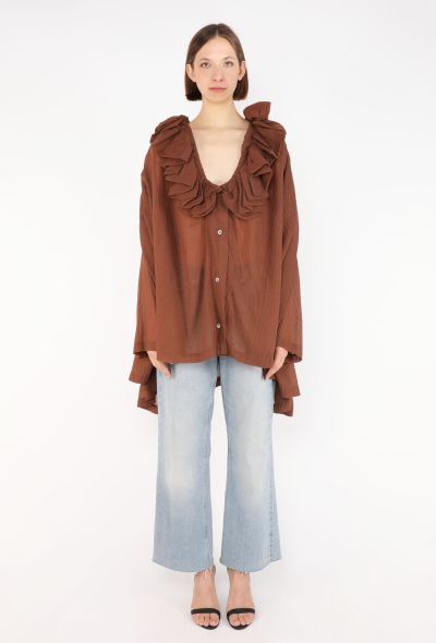Romeo Gigli Ruffled Trim Cotton Tunic, F/W 1990 - 1