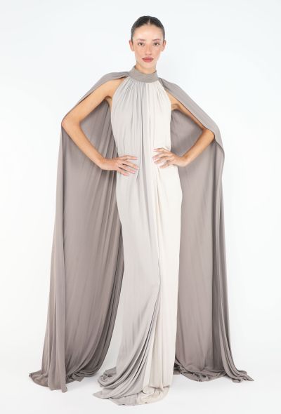 Franca Polacco '70s Gathered Cape Gown - 1