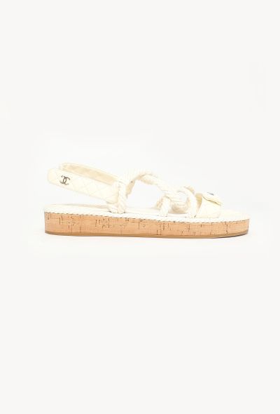 Chanel 2021 'CC' Quilted Cord Sandals - 1 Chanel 2021 'CC' Quilted Cord Sandals - 1