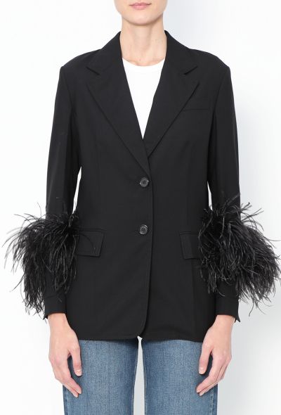 Prada 2017 Ostrich Feather Trim Blazer - 2 Prada 2017 Ostrich Feather Trim Blazer - 2