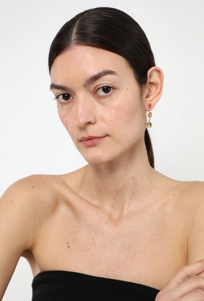 Modern Fine Jewelry 18k Rose Gold, Diamond & Tourmaline Earrings - 2 Modern Fine Jewelry 18k Rose Gold, Diamond & Tourmaline Earrings - 2