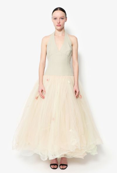                                         Vera Wang &#039;90s Floral Tulle Bridal Dress-1
