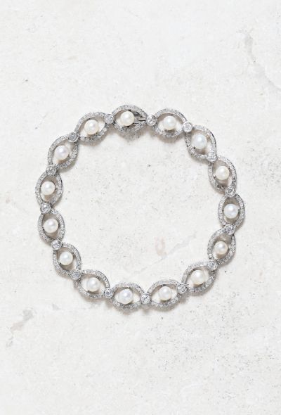                                         Art Deco Platinum, Diamond, & Fine Pearl Bracelet-1