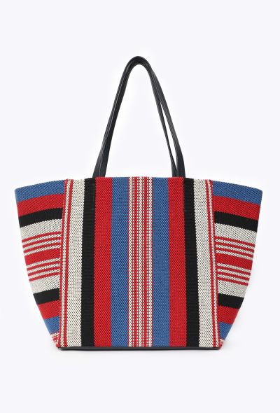 Céline Striped Canvas Phantom Cabas Tote - 1
