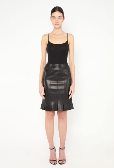Chanel S/S 2004 Pleated Lambskin Skirt - 1