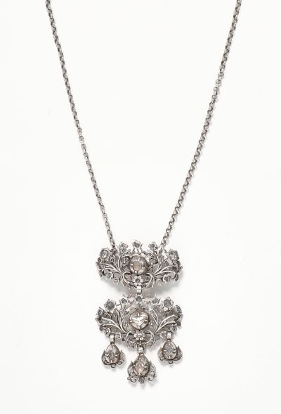 Vintage Fine Jewelry Silver & Diamonds Butterfly Cross Necklace - 1 Vintage Fine Jewelry Silver & Diamonds Butterfly Cross Necklace - 1