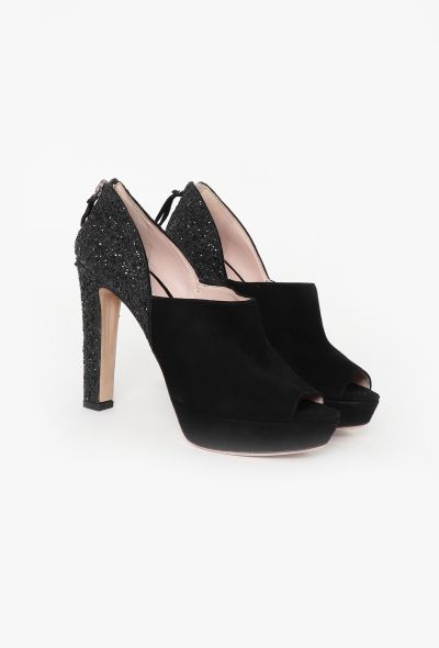 Miu Miu Embellished Suede Heels - 2 Miu Miu Embellished Suede Heels - 2