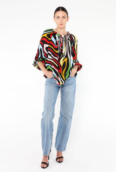 Emilio Pucci Abstract Marmo Silk Blouse - 1 Emilio Pucci Abstract Marmo Silk Blouse - 1