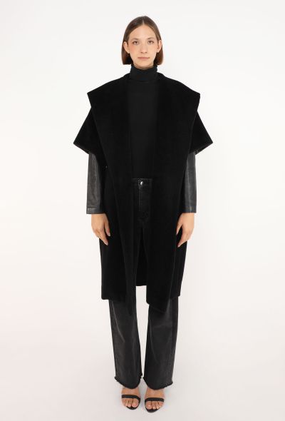 Hermès Belted Alpaca Shawl Coat, 2007 - 2