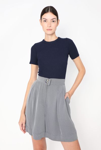 Chanel 1994 Pleated Piqué 'CC' Shorts - 1 Chanel 1994 Pleated Piqué 'CC' Shorts - 1