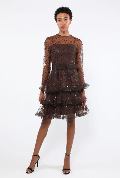 Arnold Scaasi Sequin Belted Dress, 1980s - 2