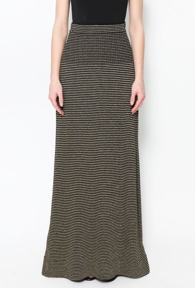                             70s Lamé Striped Knit Skirt - 2