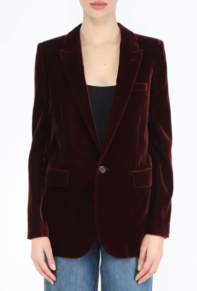 Saint Laurent Pre-Fall 2021 Velvet Tailored Blazer - 1