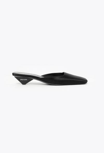 Prada 2024 Satin Angled Heel Mules - 1 Prada 2024 Satin Angled Heel Mules - 1
